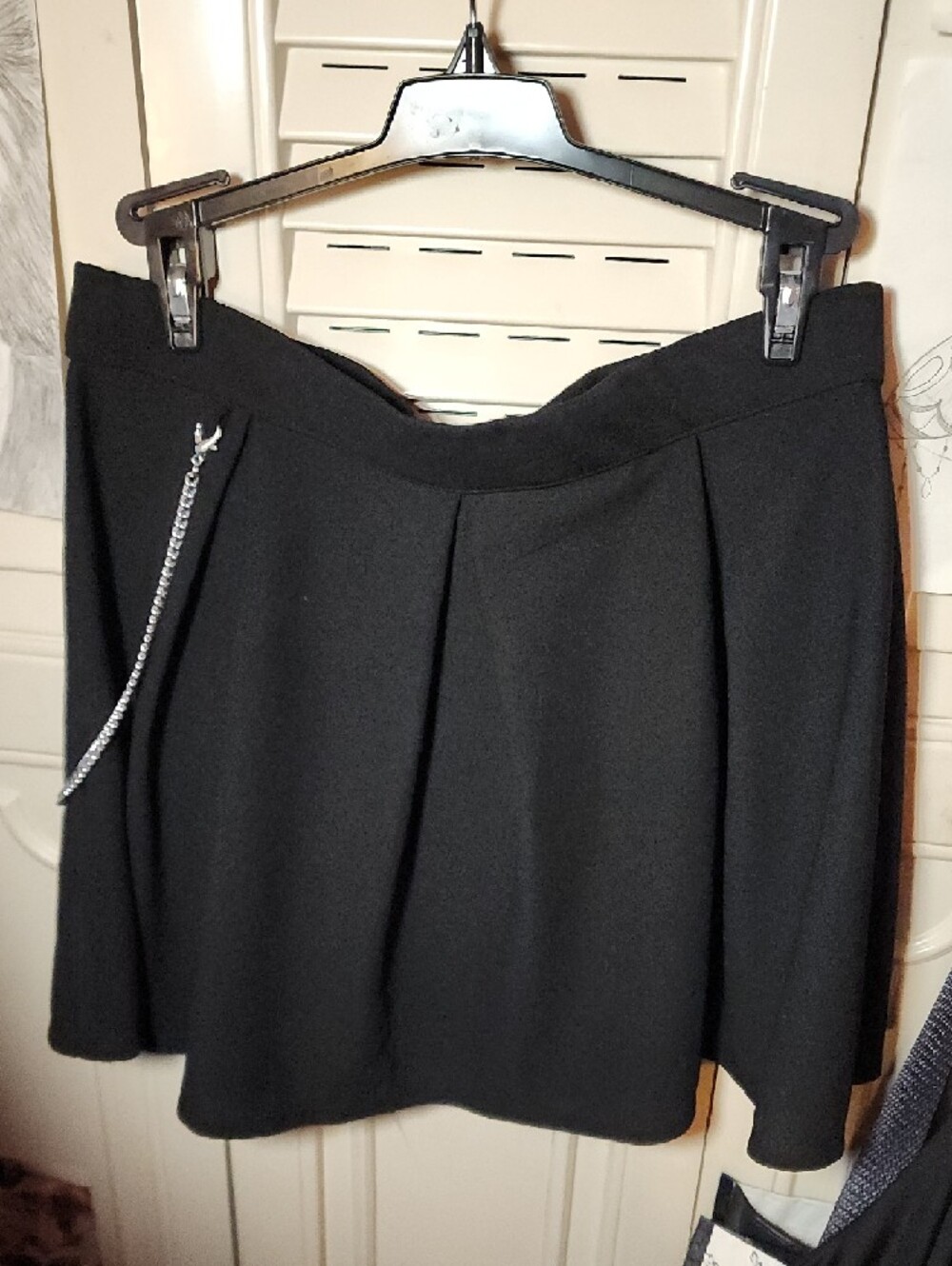 Joe Benbasset Black Skater Skirt with Silver Chain